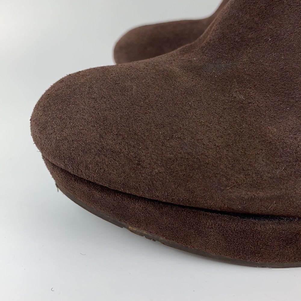 Jessica Simpson Brown Suede Leather wedge platform ankle boots - Picture 5 of 12